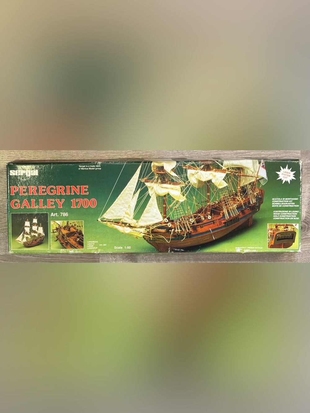 NOS Vintage Sergal Modelli Peregrine Galley 1700 Art. 786 Wooden Ship Model Kit